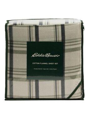 EDDIE BAUER Cotton Flannel Plaid Sheet Set